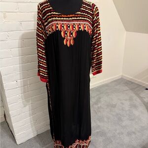 Black and Red Patterned Women's Dress